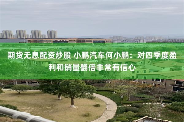 期货无息配资炒股 小鹏汽车何小鹏：对四季度盈利和销量翻倍非常有信心