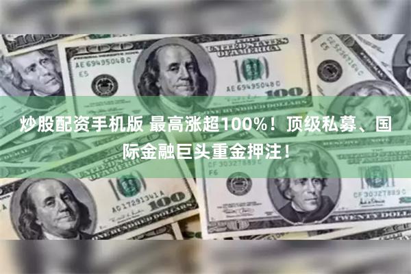 炒股配资手机版 最高涨超100%！顶级私募、国际金融巨头重金押注！