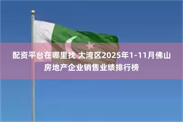 配资平台在哪里找 大湾区2025年1-11月佛山房地产企业销售业绩排行榜
