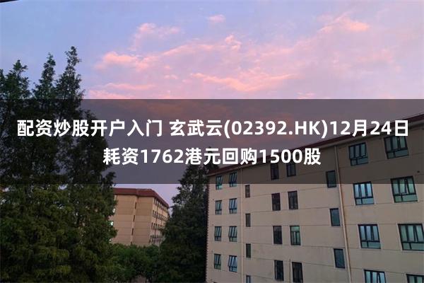 配资炒股开户入门 玄武云(02392.HK)12月24日耗资1762港元回购1500股